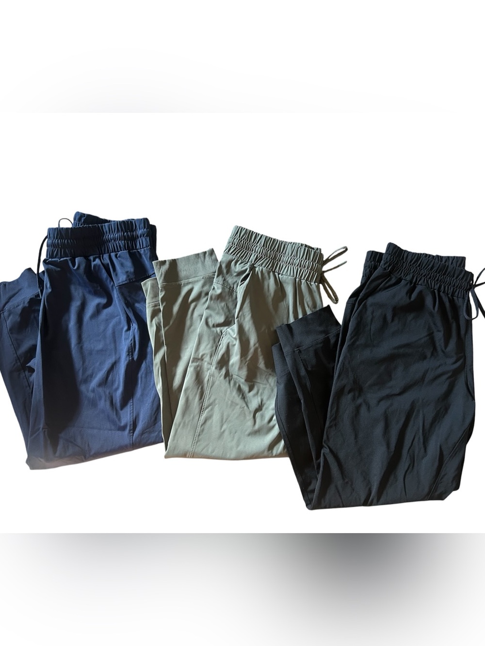 Members Mark Womens Elastic Waist Active Joggers Olive, Navy, Black Bundle3 XL
